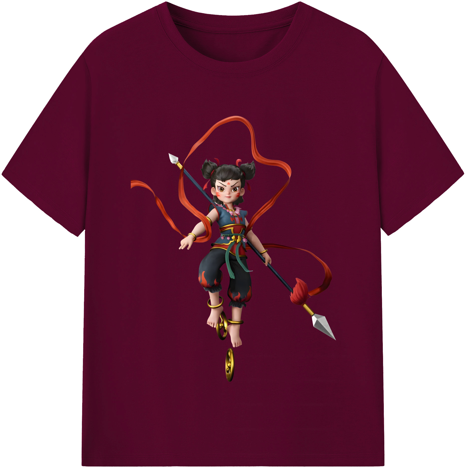 （画像用） Ne Zha 2 ナタ 魔童の大暴れ レディースカジュアルプリントTシャツ（綿100％）